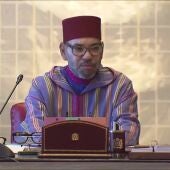 El rey Mohamed VI presidiendo la reunión del gobierno para analizar los efectos del terremoto