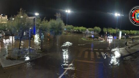 Nueva inundación en la plaza de Italia de Santander