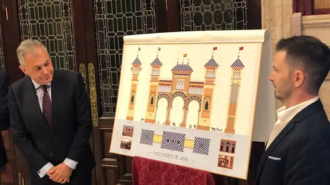 La portada de la Feria de Abril de 2024 está inspirada en el Pabellón Mudéjar de la Plaza de América de Sevilla La portada de la Feria de Abril de 2024 está inspirada en el Pabellón Mudéjar de la Plaza de América de Sevilla