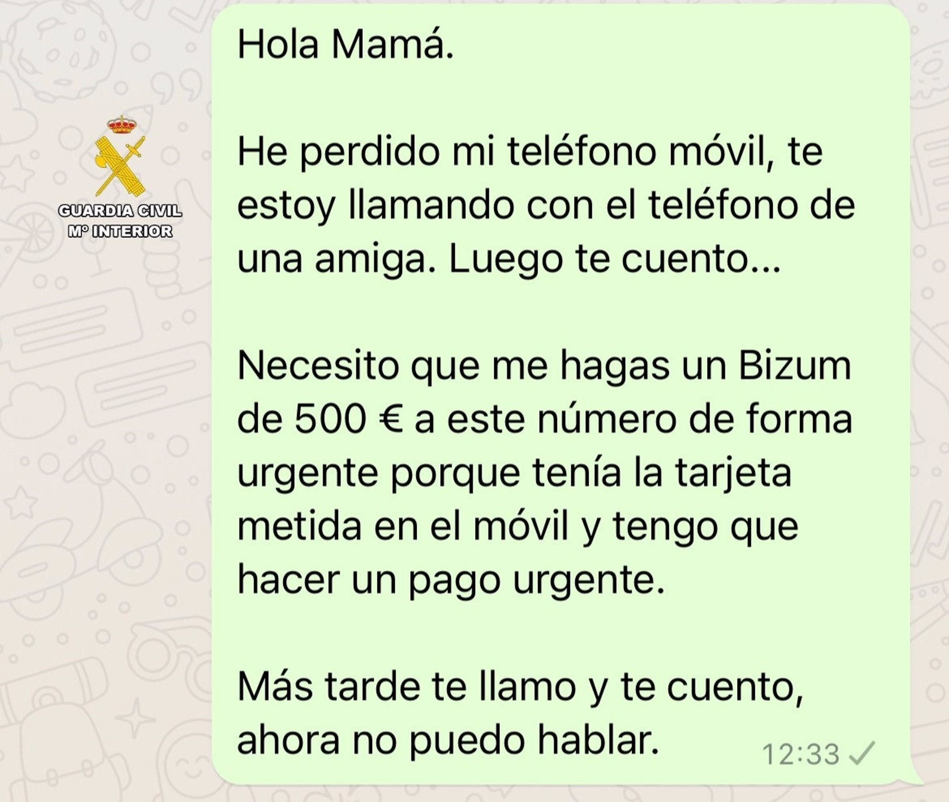 La Guardia Civil alerta de varios casos en la provincia de Cáceres del denominado "timo del familiar en apuros" La Guardia Civil alerta de varios casos en la provincia de Cáceres del denominado "timo del familiar en apuros"