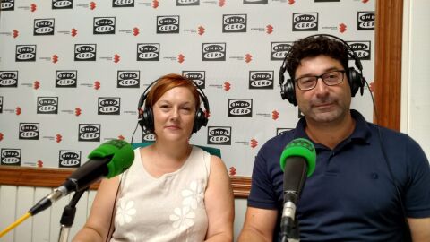 Teresa Mart&iacute;nez y juan Miguel Calder&oacute;n, del I.E.S. Bernardo Balbuena