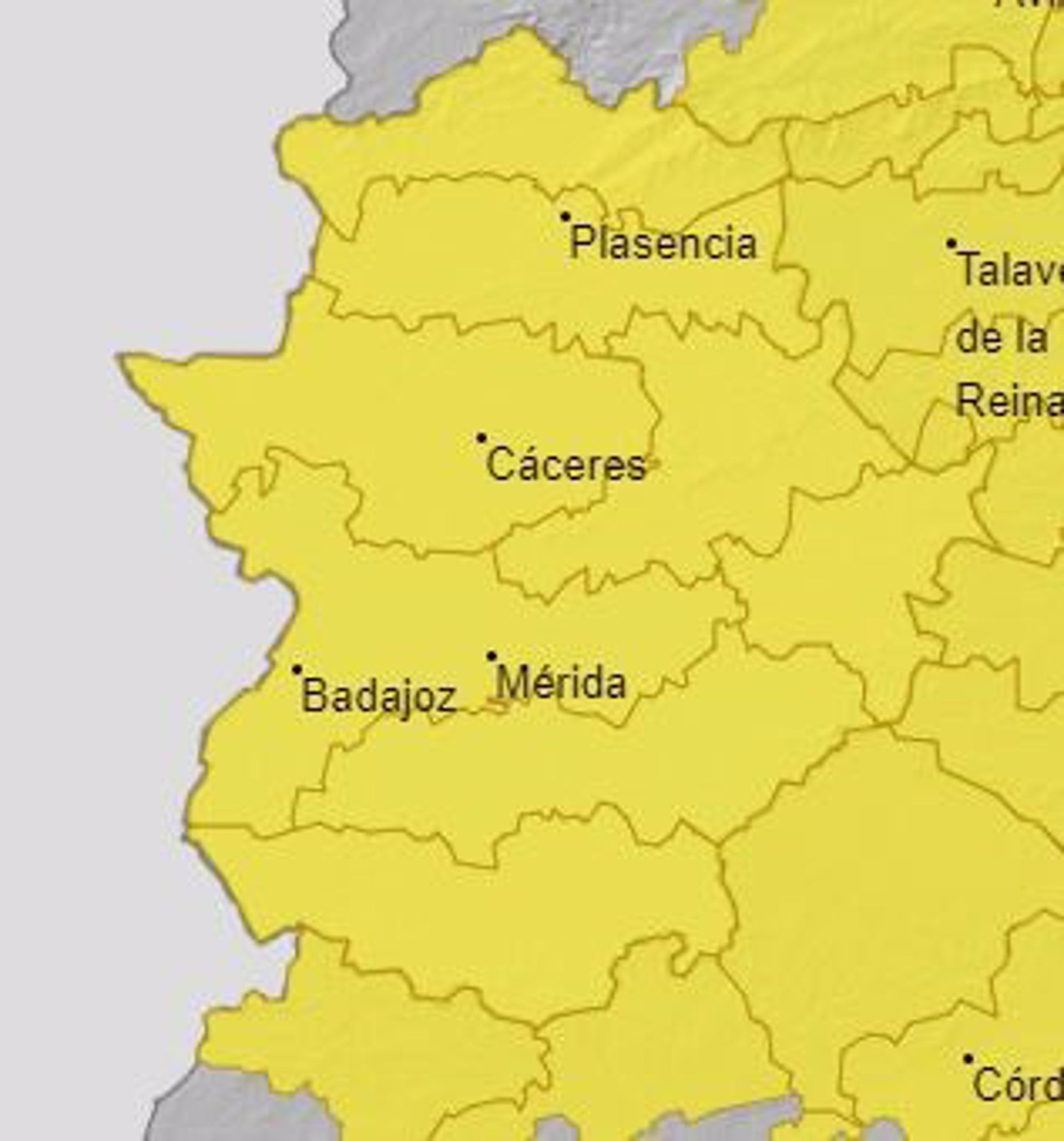 Extremadura permanecerá en alerta amarilla por lluvias y tormentas hasta el sábado Extremadura permanecerá en alerta amarilla por lluvias y tormentas hasta el sábado