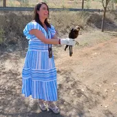 Cristina López Zamora en la suelta de un ejemplar Cristina López Zamora en la suelta de un ejemplar