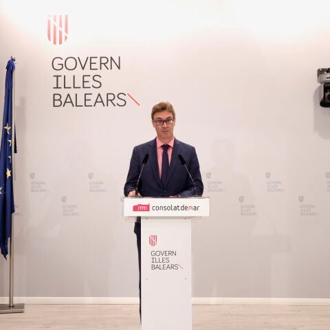 Antoni Costa en rueda de prensa tras el Consell de Govern. 
