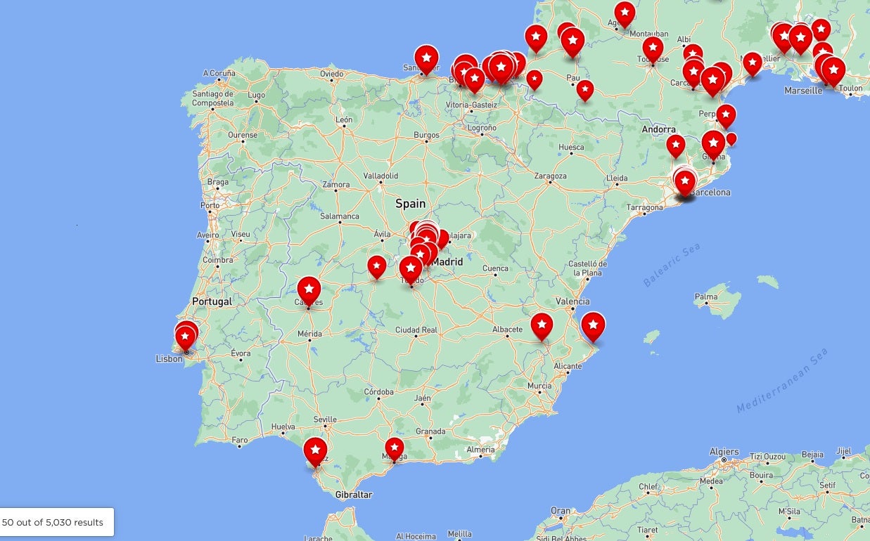 El mapa con los mejores restaurantes y bares de España El mapa con los mejores restaurantes y bares de España