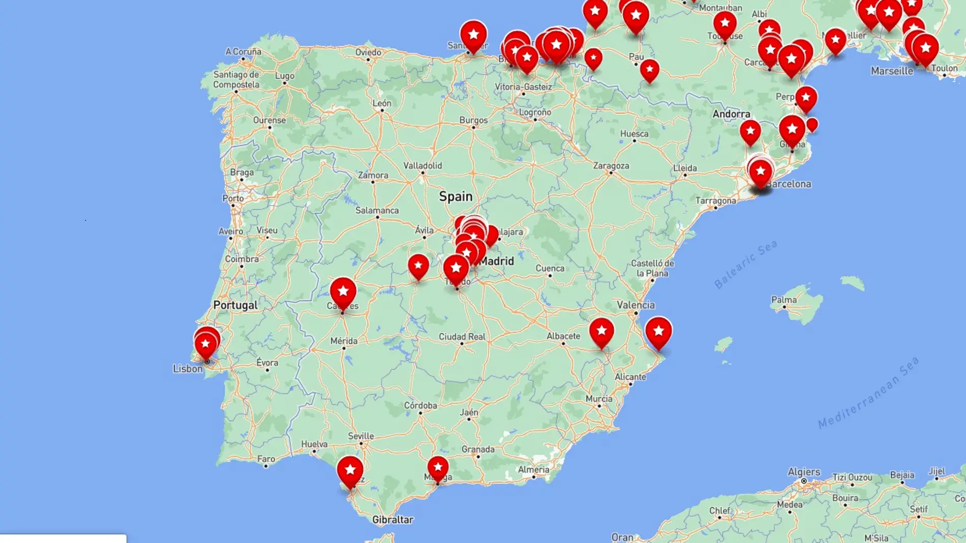 El mapa con los mejores restaurantes y bares de España