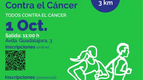 Abiertas las inscripciones a la décima edición de la Carrera en Marcha Contra el Cáncer, organizada por la Asociación Española Contra el Cáncer en Alcalá de Henares Cartel de la X Carrera Alcalá de Henares en marcha contra el Cáncer