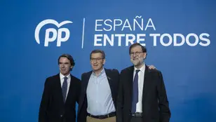 Aznar, Feijóo y Rajoy en una foto de archivo