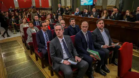Los doce líderes independentistas acusados por el 'procés' durante el juicio en el Supremo. Los doce líderes independentistas acusados por el 'procés' durante el juicio en el Supremo.