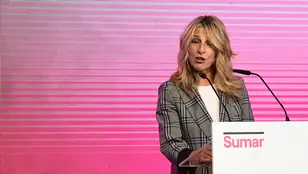 La líder de Sumar, Yolanda Díaz, durante su intervención este sábado en Madrid en el acto "Un proyecto útil para un país mejor"