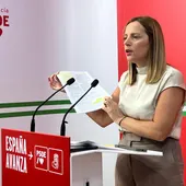 Ana Carrera, secretaria de Organización del PSOE de Cádiz, en rueda de prensa Ana Carrera, secretaria de Organización del PSOE de Cádiz, en rueda de prensa