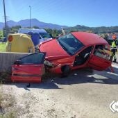 Un herido en una salida de vía en Nava