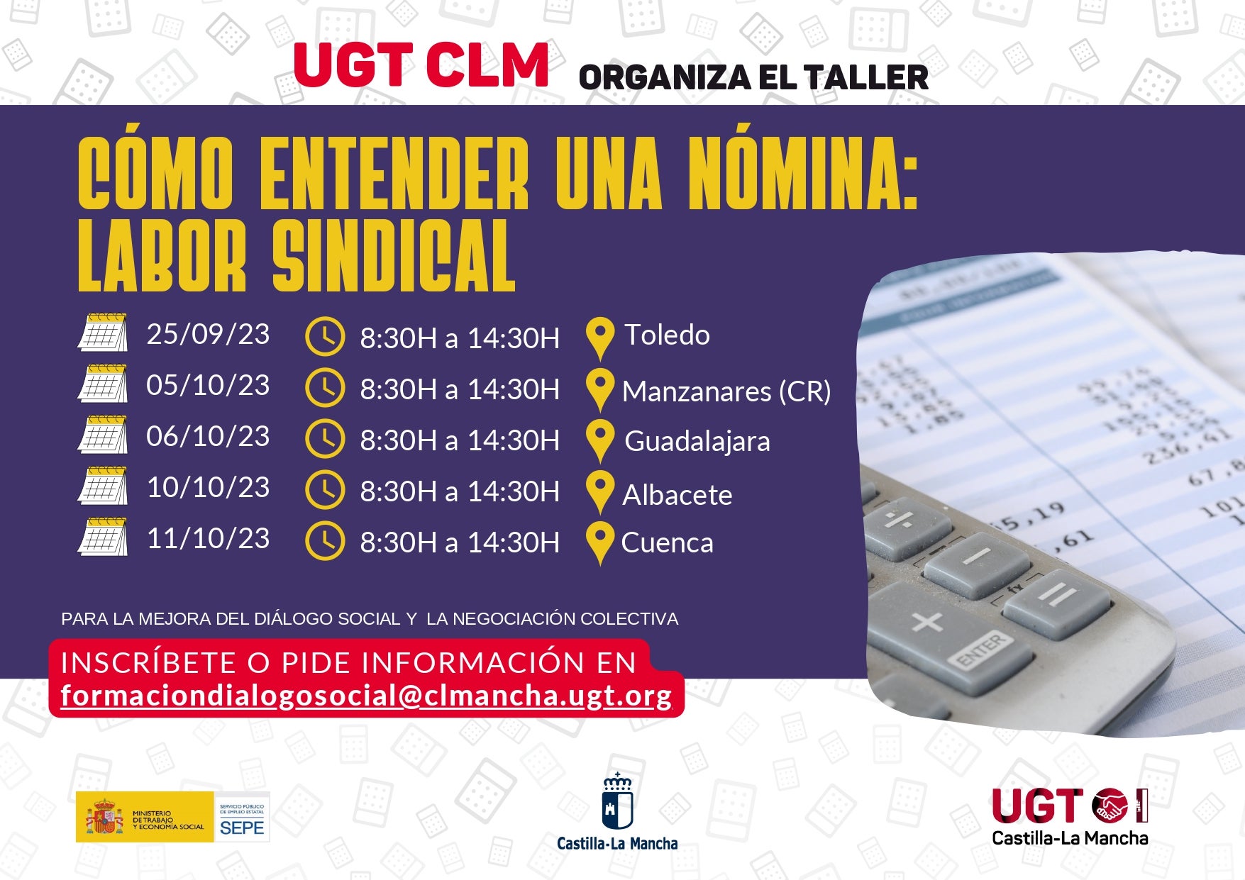 UGT enseña a interpretar una nómina con un taller que impartirá el próximo 10 de octubre UGT enseña a interpretar una nómina con un taller que impartirá el próximo 10 de octubre