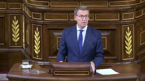 Feijóo asegura que tiene "principio, límites y palabra" y por eso no respalda una amnistía Feijóo asegura que tiene "principio, límites y palabra" y por eso no respalda una amnistía