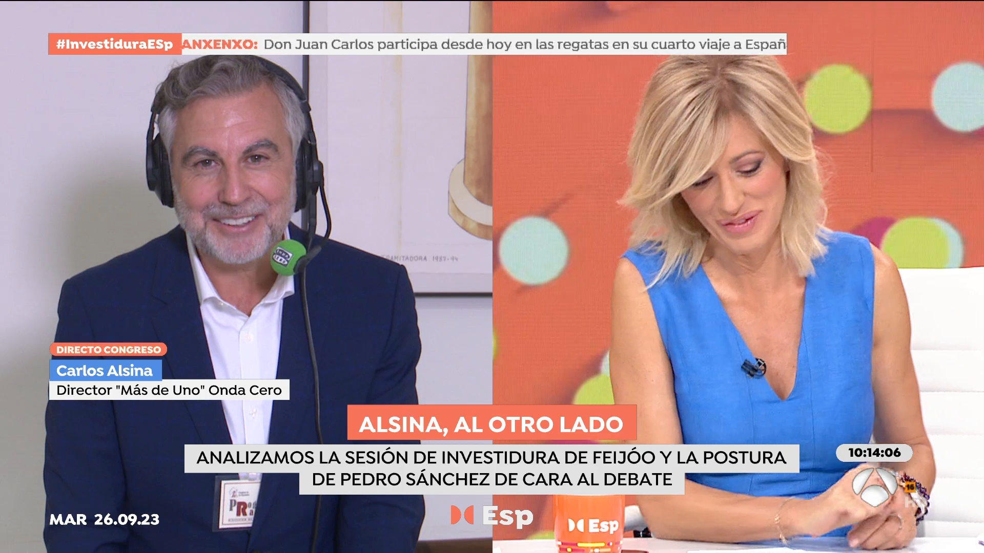 Carlos Alsina: "Feijóo va a perder la investidura en un parlamento que es mayoritariamente conservador" Carlos Alsina: "Feijóo va a perder la investidura en un parlamento que es mayoritariamente conservador"