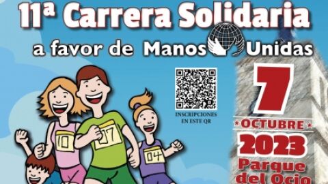Cartel de la XI Carrera Solidaria a favor de Manos Unidas en Torrej&oacute;n de Ardoz