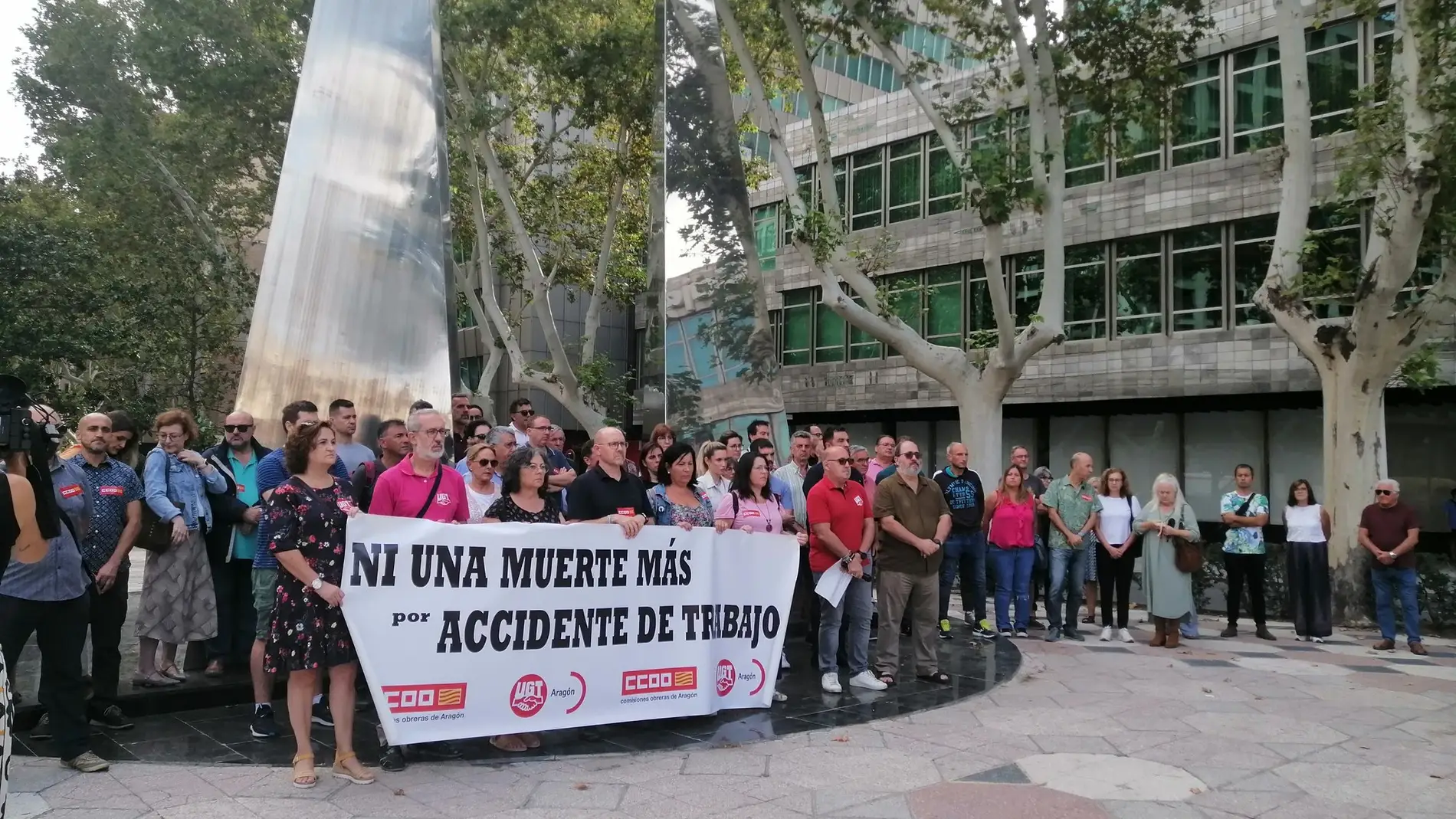 Los sindicatos se han concentrado en el paseo Constitución de Zaragoza