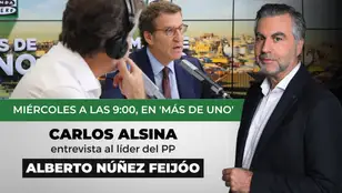 Carlos alsina entrevista en Más de uno al líder del PP, Alberto Núñez Feijóo