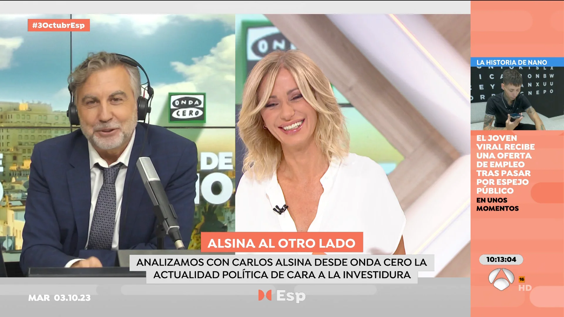 Alsina en Espejo Público MÁS DE UNO