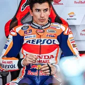 Marc Márquez en el box de Honda Repsol Marc Márquez en el box de Honda Repsol