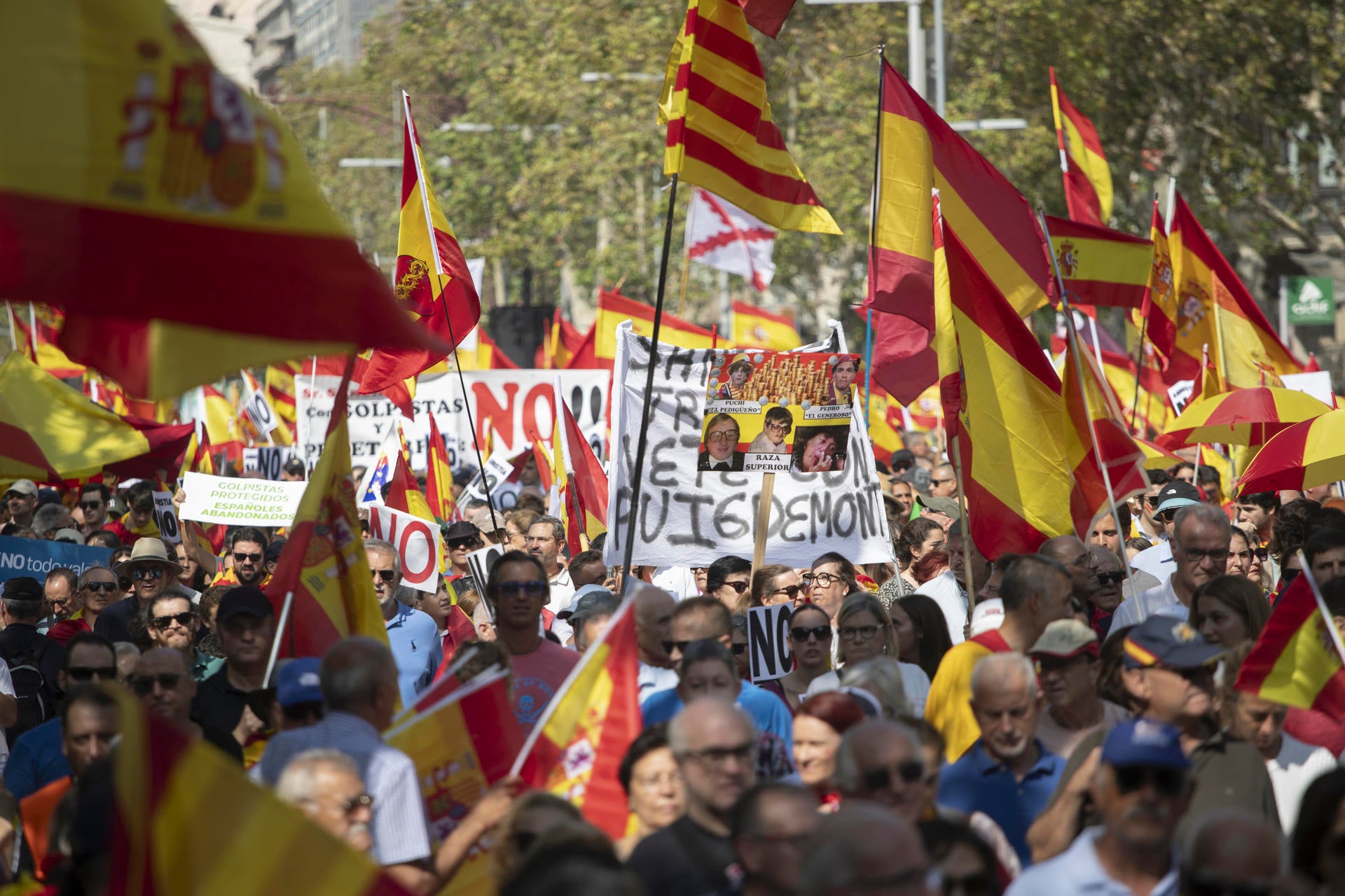 Más de 50.000 personas acuden a la manifestación contra la amnistía en Barcelona Más de 50.000 personas acuden a la manifestación contra la amnistía en Barcelona