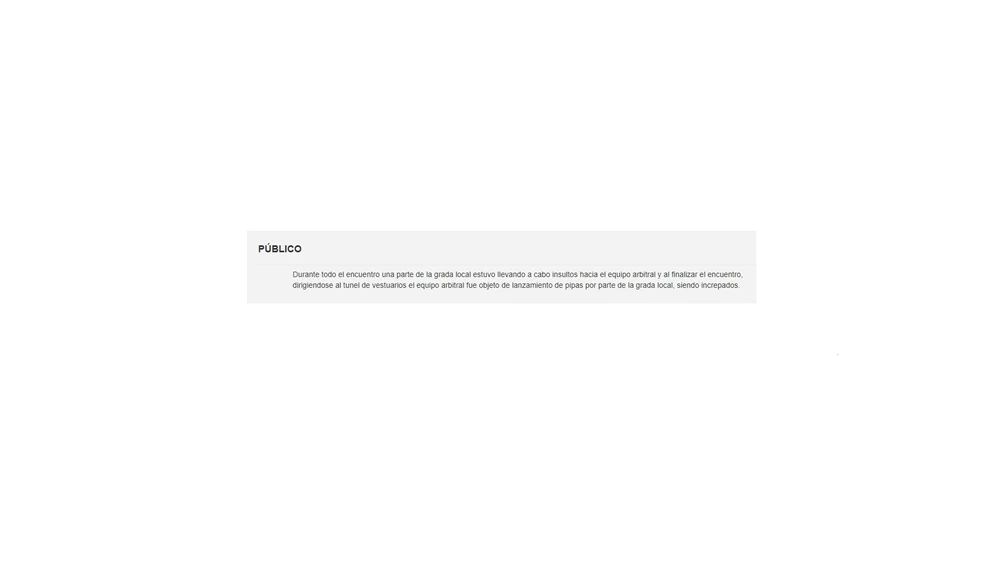 Apartado del acta en el que se exponen incidentes con el público Apartado del acta en el que se exponen incidentes con el público