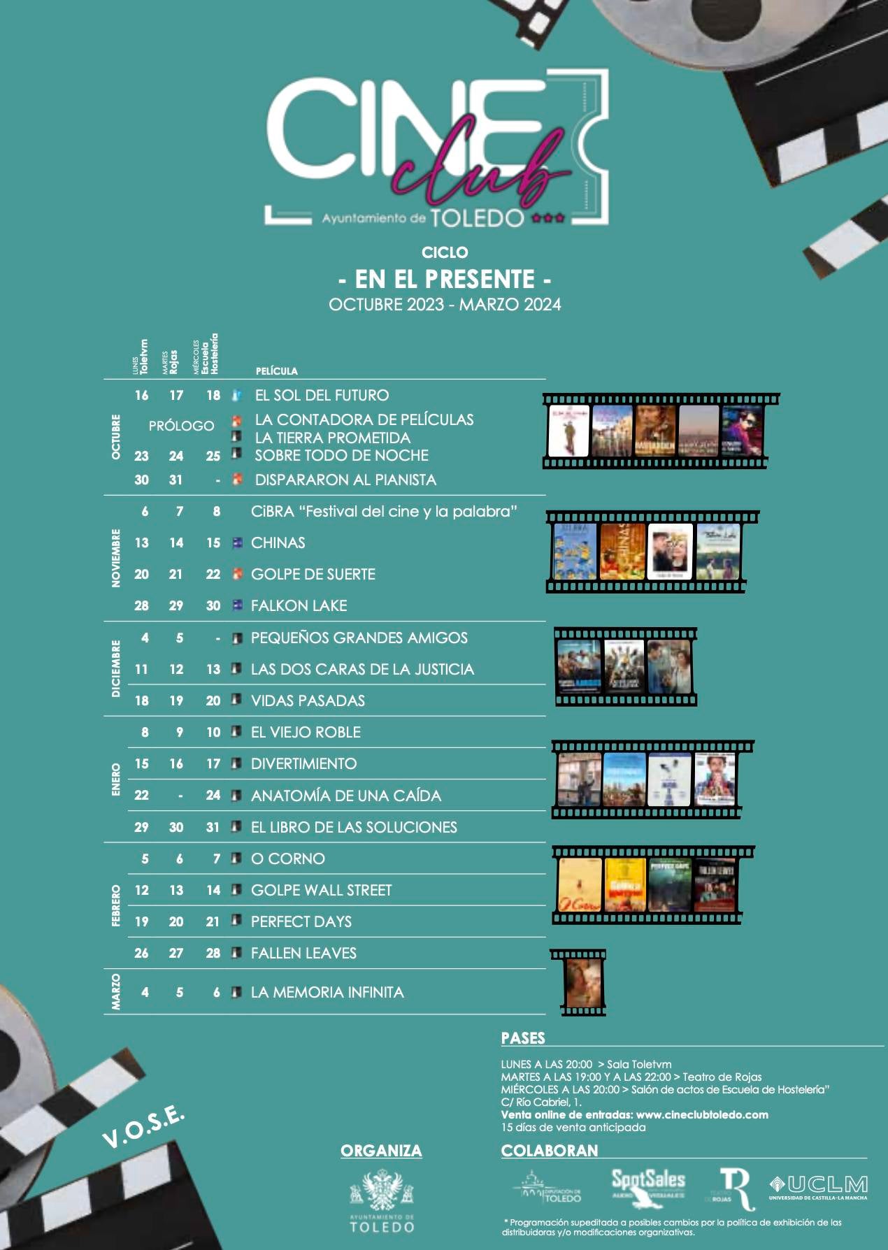 Vuelve el Cineclub Municipal de Toledo, con 21 películas, 72 proyecciones y cambio en su sede de los miércoles Vuelve el Cineclub Municipal de Toledo, con 21 películas, 72 proyecciones y cambio en su sede de los miércoles