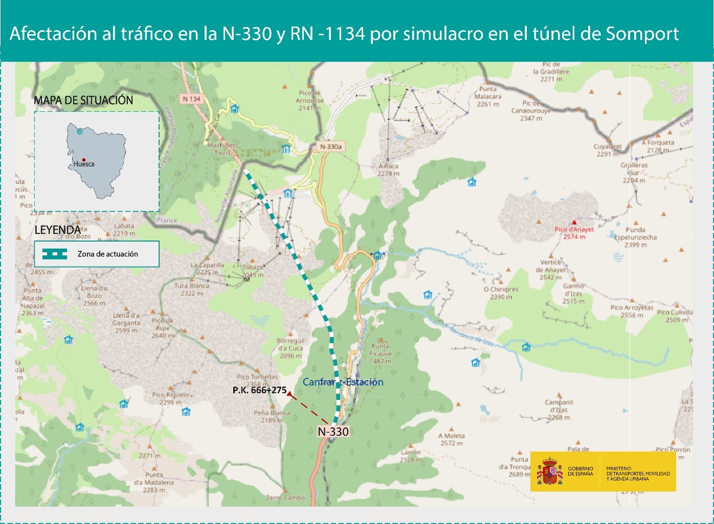 El tráfico quedará cortado el jueves por la mañana en el puerto del Somport El tráfico quedará cortado el jueves por la mañana en el puerto del Somport