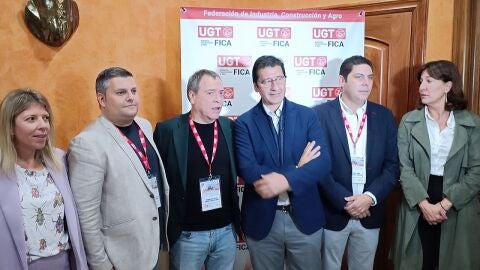 Caballero y dirigentes de UGT durante la jornada celebrada en Ciudad Real