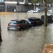 Calles inundadas en Madrid tras el paso de la borrasca 'Aline'