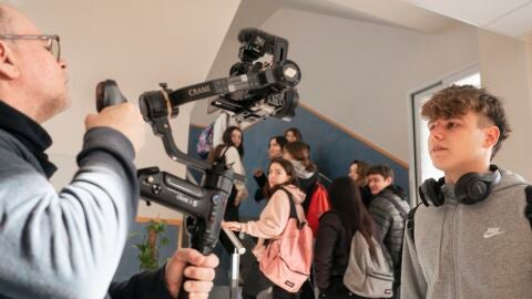 Uno de los momentos de grabación del cortometraje audiovisual educativo de Canet d&#39;en Berenguer