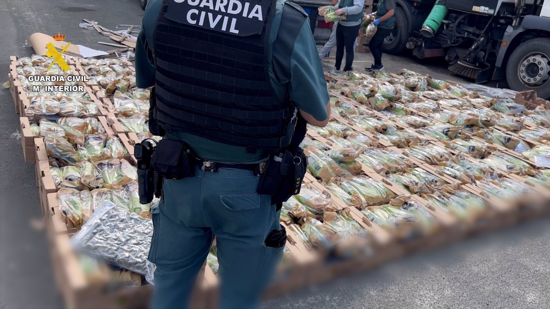 Cinco detenidos en Navarra por hacerse pasar por policías para robar un camión con casi 300 kg de marihuana Cinco detenidos en Navarra por hacerse pasar por policías para robar un camión con casi 300 kg de marihuana