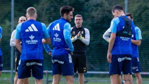Carri&oacute;n, en un entrenamiento en El Requex&oacute;n