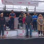 Tres primeros clasificados en la maratón Tres primeros clasificados en la maratón