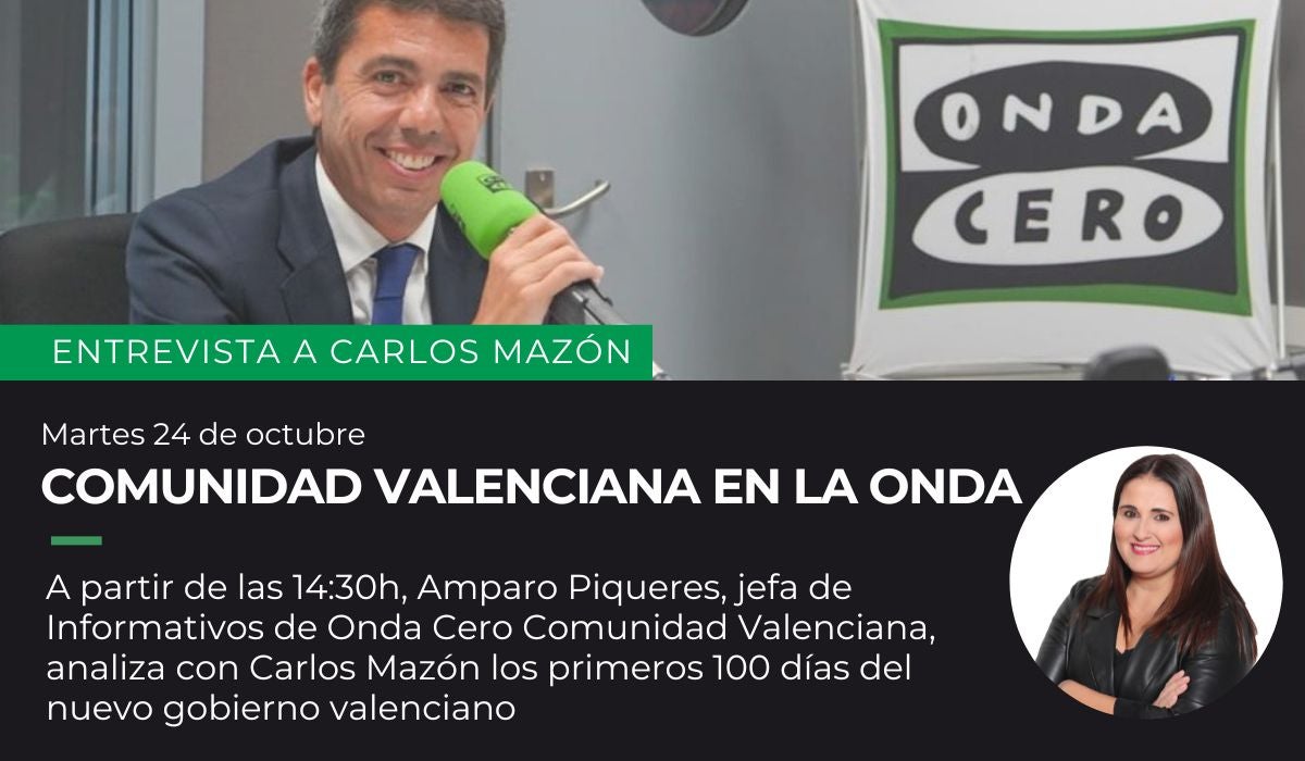 Entrevista a Carlos Mazón, presidente de la Generalitat Valenciana Entrevista a Carlos Mazón, presidente de la Generalitat Valenciana