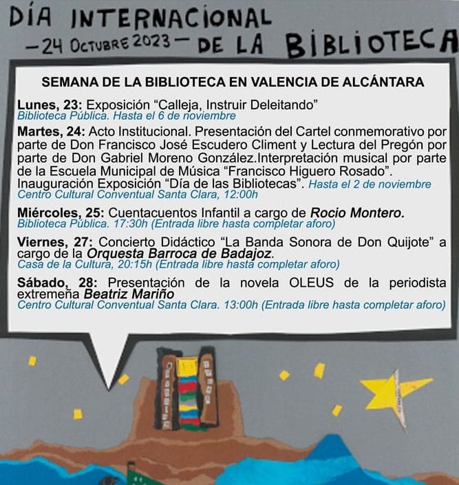 Valencia de Alcántara acoge el acto de celebración del Día Internacional de las Bibliotecas este martes Valencia de Alcántara acoge el acto de celebración del Día Internacional de las Bibliotecas este martes