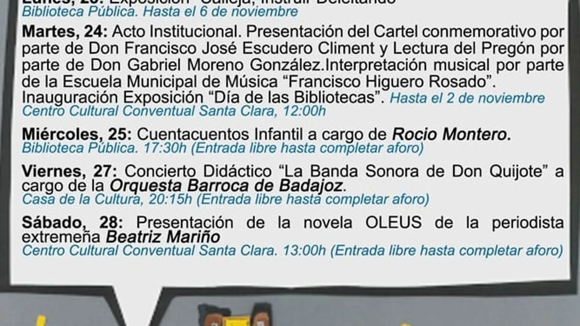 Valencia de Alcántara acoge el acto de celebración del Día Internacional de las Bibliotecas este martes