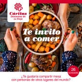 Cartel Cáritas campaña "Te invito a comer"