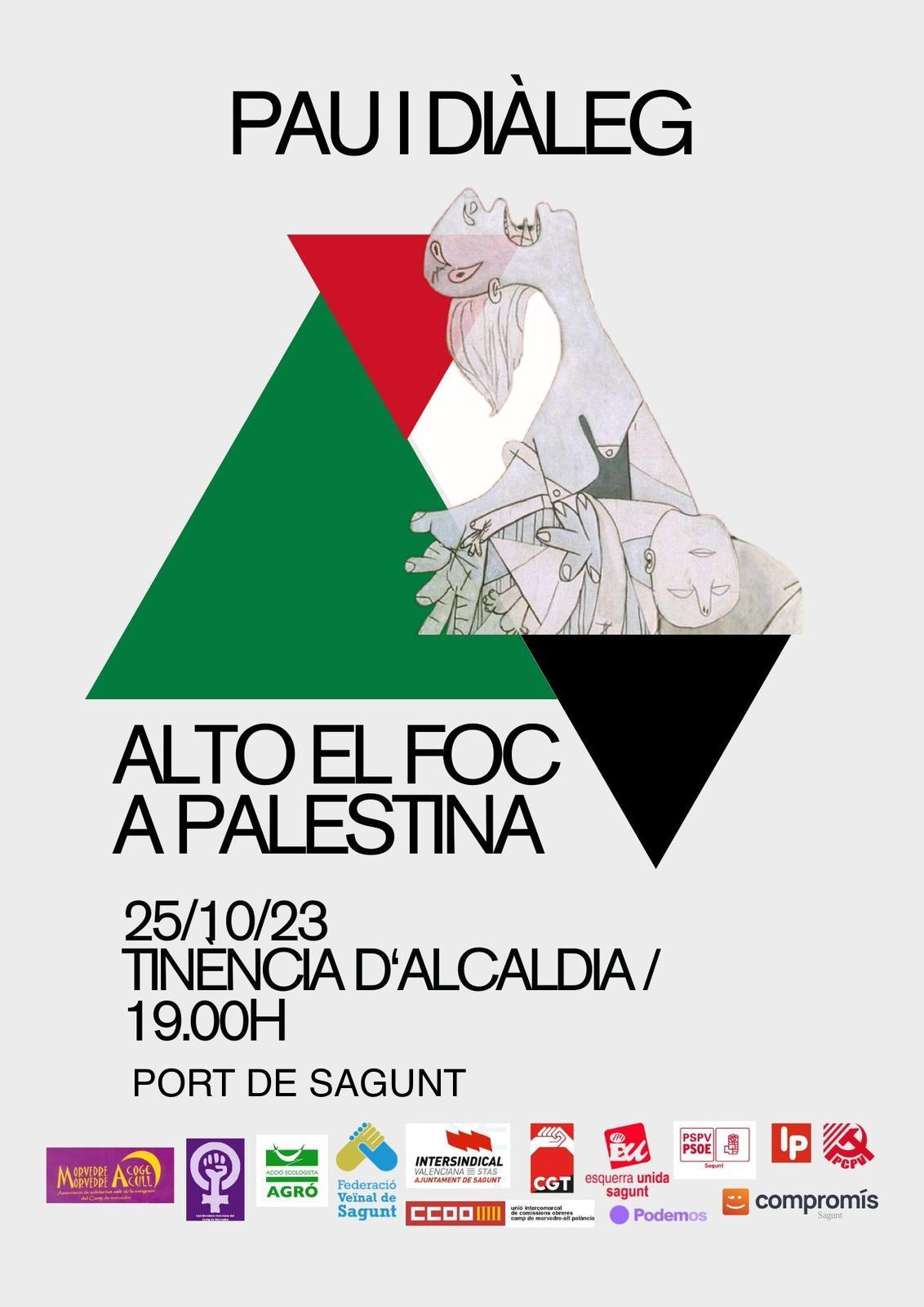 Primera concentración en El Camp de Morvedre por el conflicto en Oriente Próximo Primera concentración en El Camp de Morvedre por el conflicto en Oriente Próximo