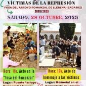 Llerena celebrará este sábado un acto cívico de homenaje a las víctimas de la represión franquista de la localidad