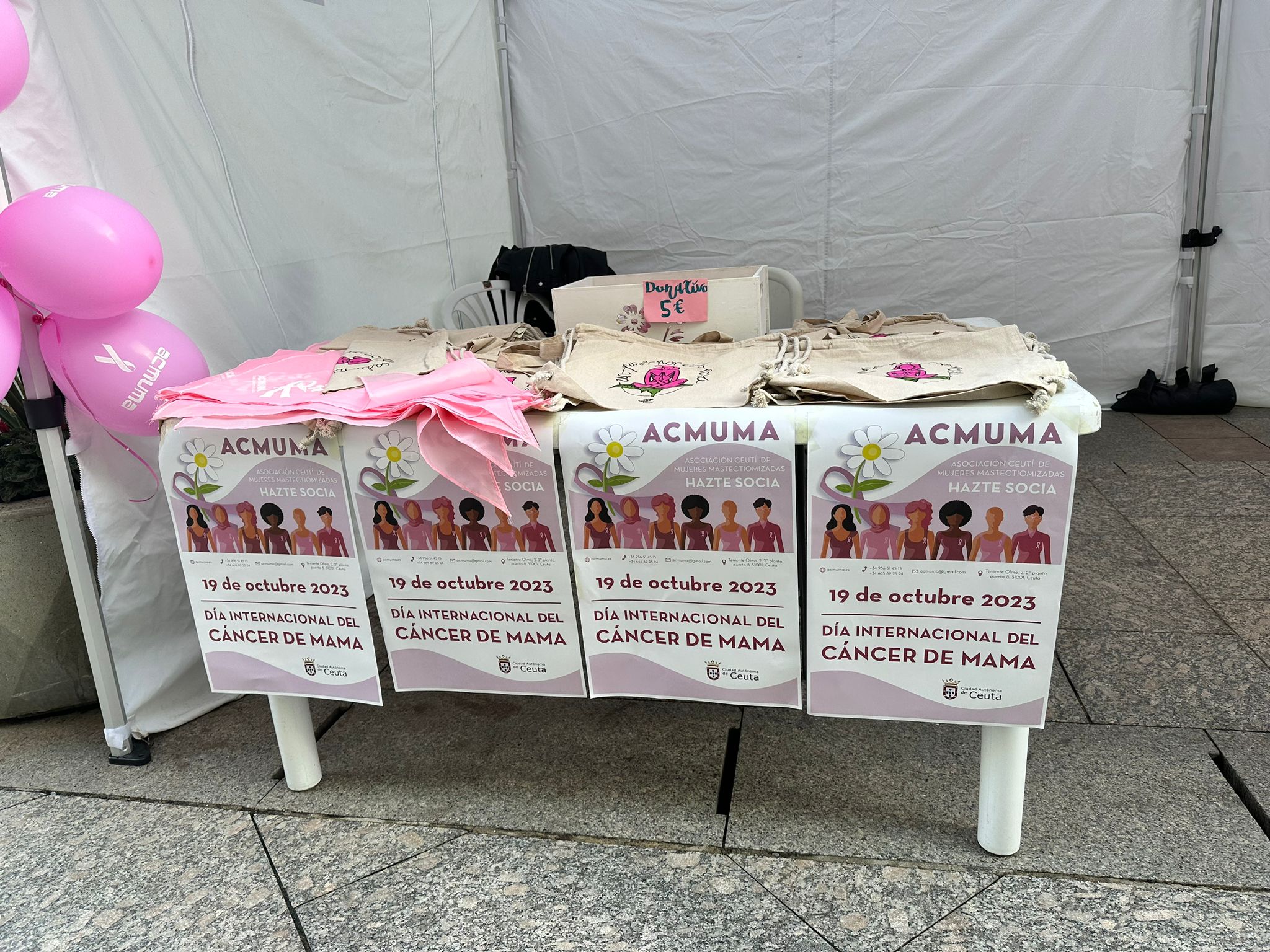 ACMUMA sale a la calle para concienciar a la ciudadanía ceutí en la lucha contra el Cáncer de mama ACMUMA sale a la calle para concienciar a la ciudadanía ceutí en la lucha contra el Cáncer de mama