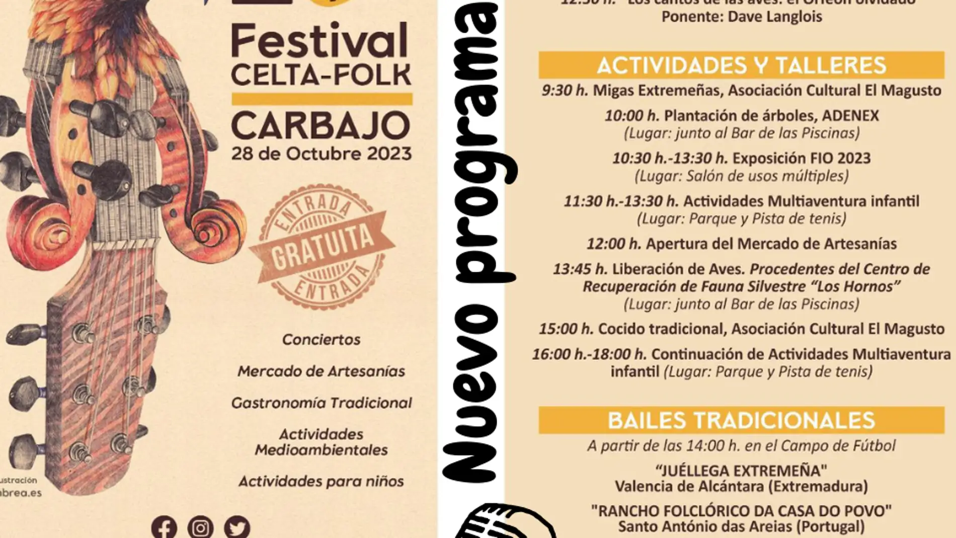 Carbajo espera recibir este sábado a unas 2.000 personas en el festival Folk El Magusto que une cultura y medio ambiente