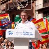 El líder del PP, Alberto Núñez Feijóo, durante un acto en Málaga
