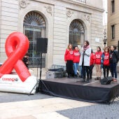 Imatge de l'acte celebrat e Pl.Sant Jaume l'any passat en motiu del Dia de la SIDA (Font: ACN)