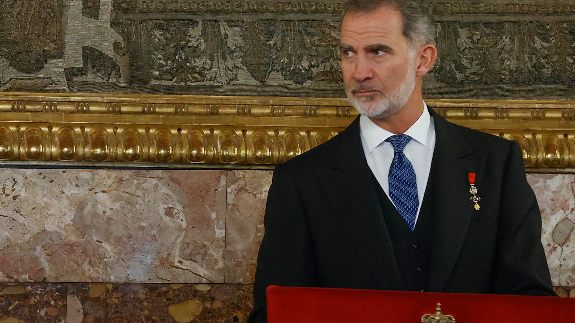 El rey Felipe VI en el momento de pronunciar su discurso/ EFE/Aitor Mart&iacute;n POOL