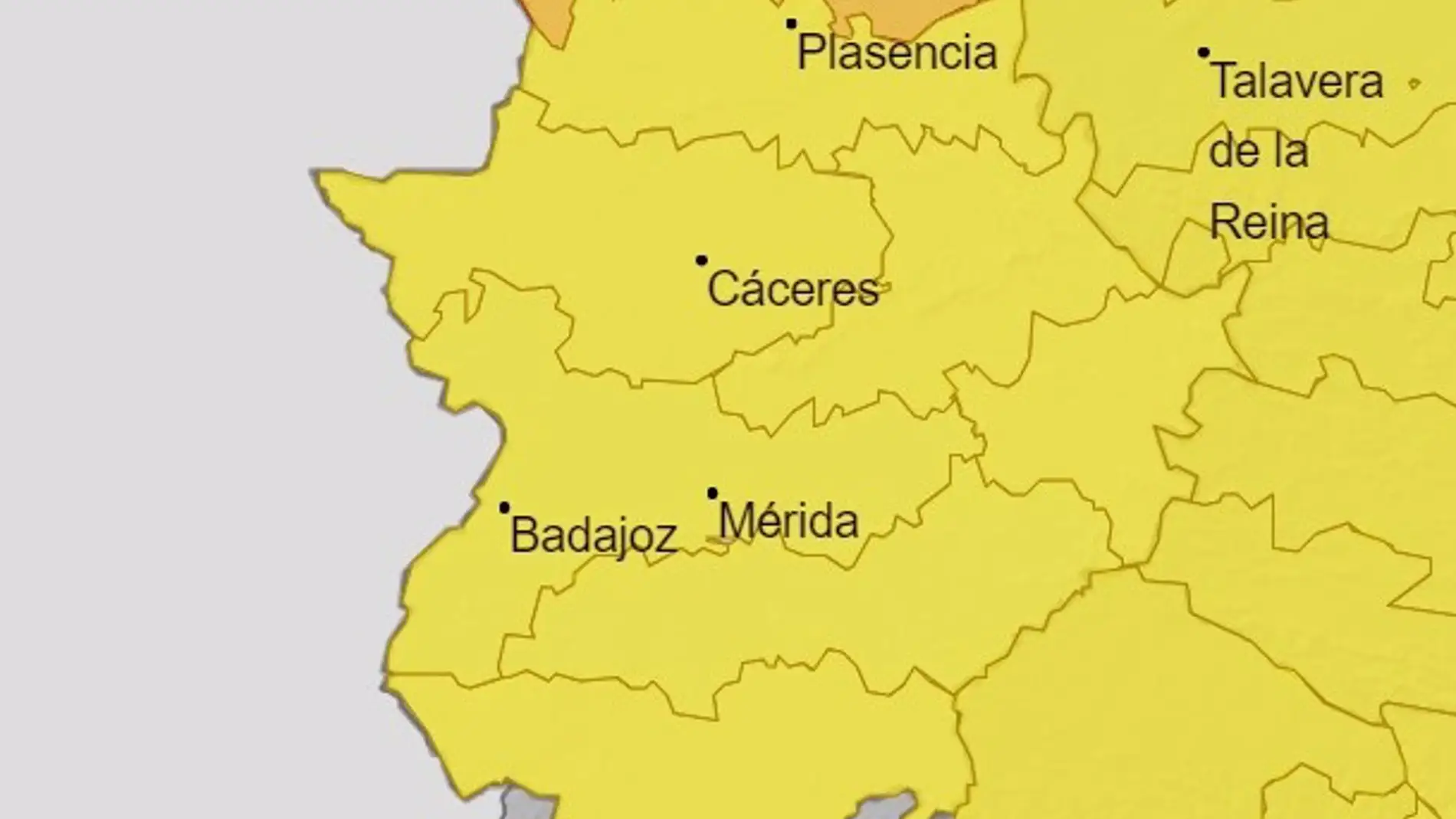 La Borrasca "Ciorán" activa la alerta amarilla en toda Extremadura por vientos y naranja en el norte cacereño por lluvia y viento