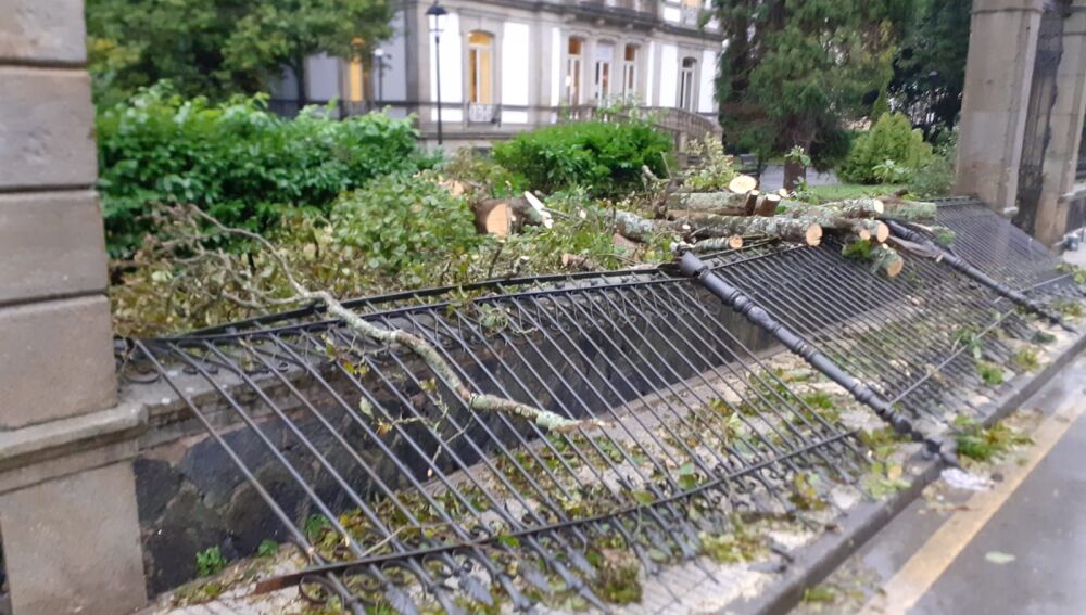 Efectos del temporal de viento en Luarca.