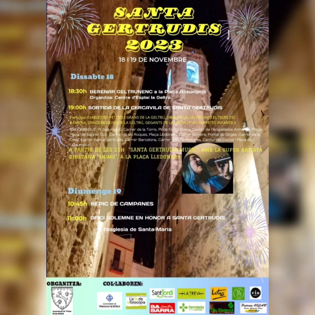 Activitats per a totes les edats per celebrar Santa Gertrudis aquest cap de setmana a La Geltrú Activitats per a totes les edats per celebrar Santa Gertrudis aquest cap de setmana a La Geltrú
