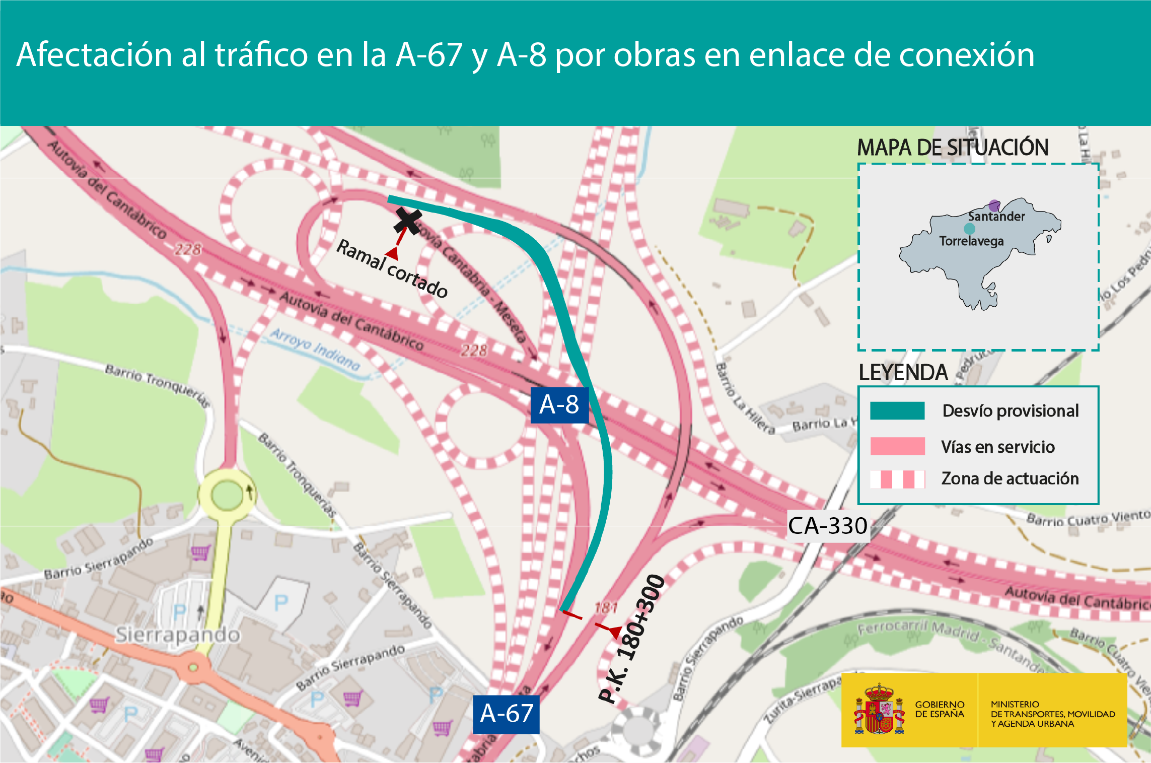 Las obras del Nudo de Torrelavega afectarán al tráfico en las autovías A-67 y A-8 durante los próximos 4 meses Las obras del Nudo de Torrelavega afectarán al tráfico en las autovías A-67 y A-8 durante los próximos 4 meses