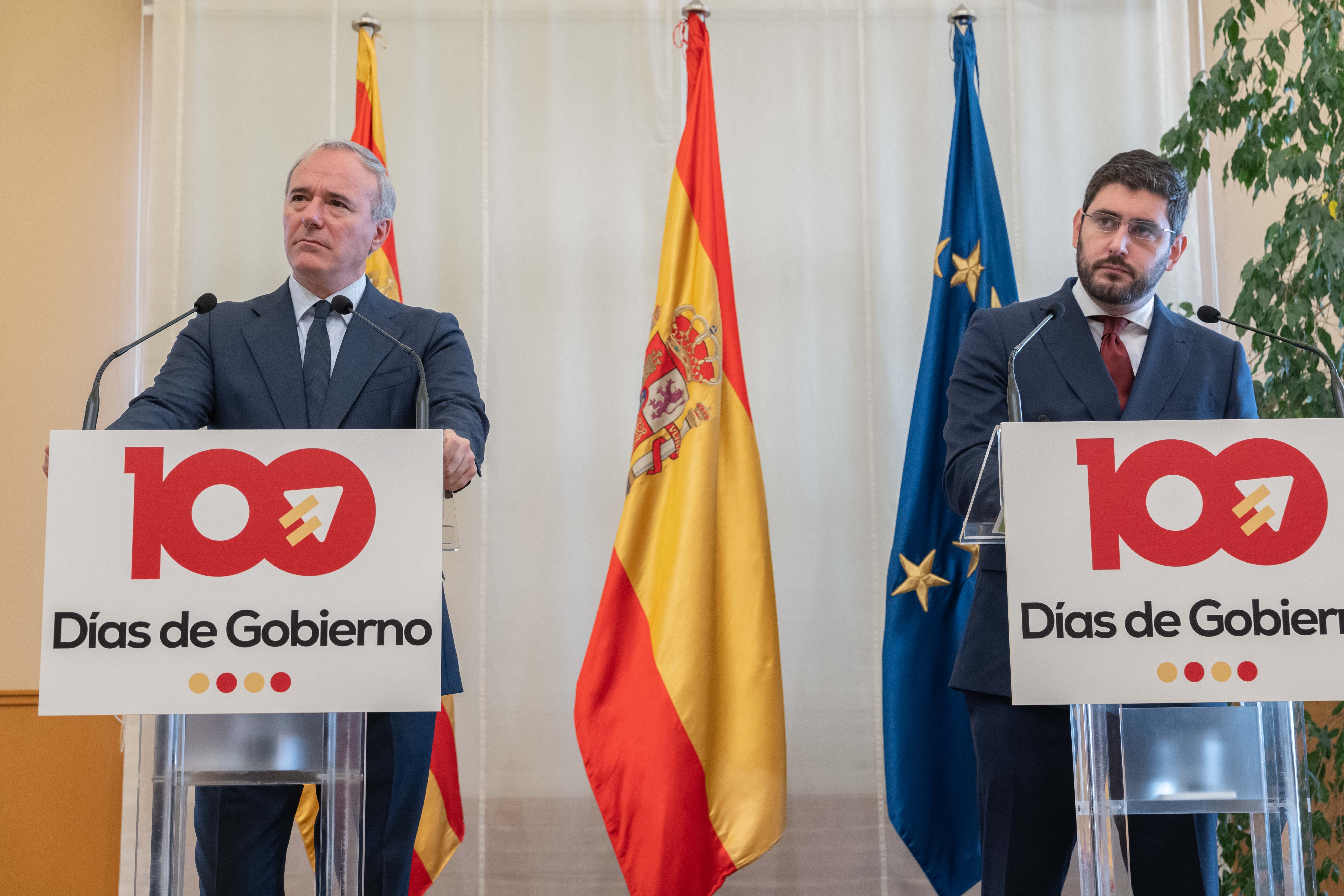 Azcón y Nolasco sacan pecho de su gestión tras 100 días de gobierno Azcón y Nolasco sacan pecho de su gestión tras 100 días de gobierno